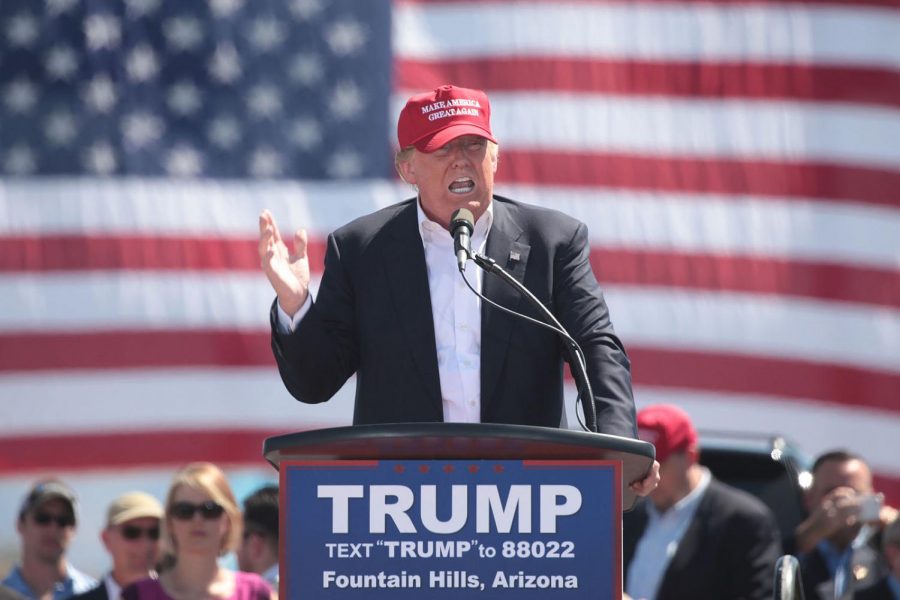 Donald Trump speaking at a campaign rally in Arizona in March of 2016.