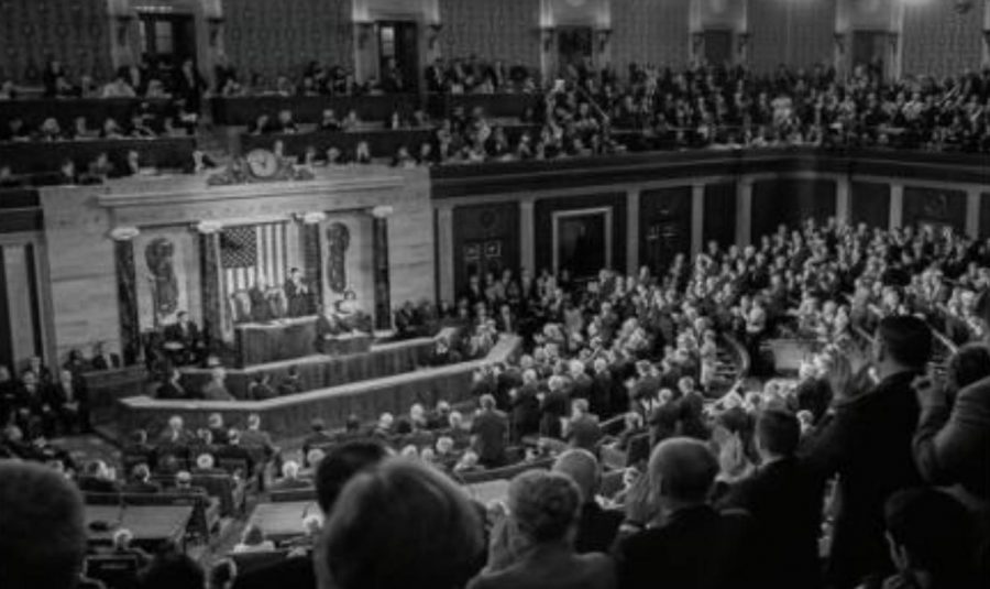 President Trump addresses a joint session of Congress in February. Since entering office, Trump has pushed for legislation in congress to little avail, as gridlock still plagues Capitol Hill.