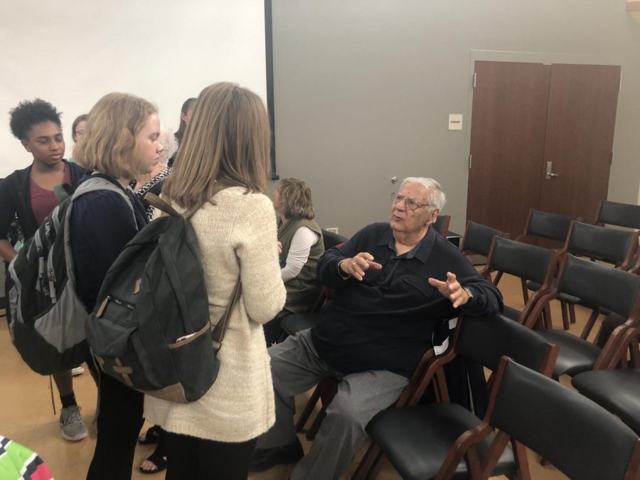 Matt Yosafat, a survivor of the Holocaust, spoke with his wife Anneliese to a group of WHHS students on April 4. Every year the Jewish Culture Club brings in speakers to discuss their experiences during the Holocaust and how it has effected their lives.