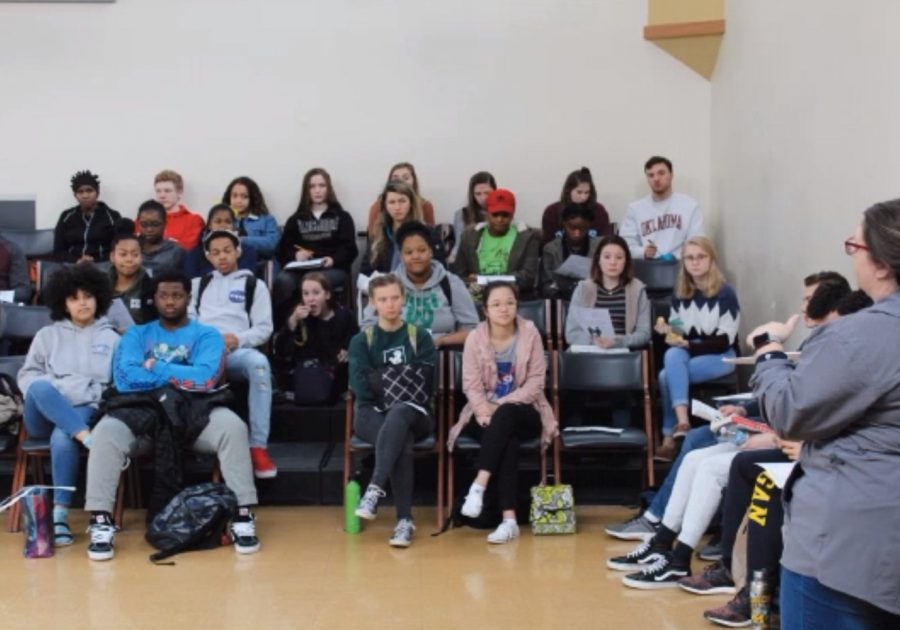 WHHS upperclassmen attend the first meeting for the Eagles Buddies program, which will have an initial test run this school year before a possible broader implementation in 2019-2020. Upperclassmen were able to sign up via a form on schoology, and many responded with the desire to give back to the WHHS community.