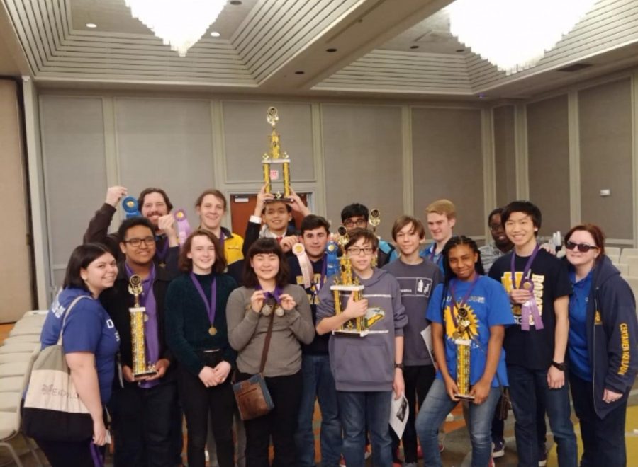 The WHHS Junior Classical League members who attended the convention pose with their awards on the final day of the convention. This convention is the only state-wide event that the WHHS JCL attends during the school year.