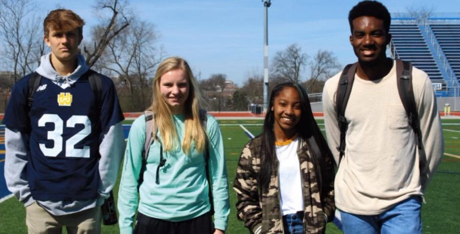 SENIORS Bengy Mitchell and Andrew Van Landuyt and Georgia Goering, ‘20, and Anijah Triggs, ‘20, all look ahead to achieving their individual and team goals for their upcoming spring seasons.