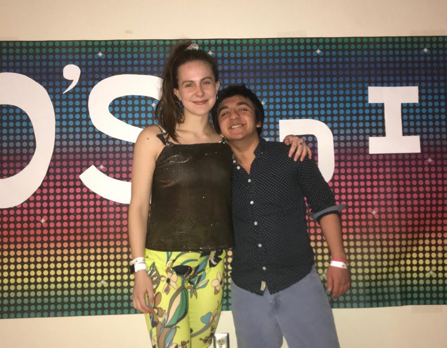 SENIOR Lydia Graves and Yousuf Munir, ‘21, take a break from dancing at the 2019 CAT Dance Marathon. The theme was the beloved 80s. “People honestly just bring what they can, dance as long as they can, and just have fun...that’s the intent of the event,” SENIOR Grayce Thierauf said. 