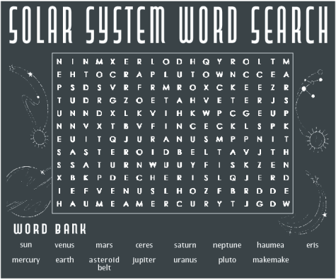 Solar system word search