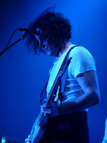 Jack White performing in 2012, at the time when his first solo album, Blunderbuss, was climbing up the charts. His newest album, Fear of the Dawn, is set to release on April 8, and its first three singles have been released in promotion.