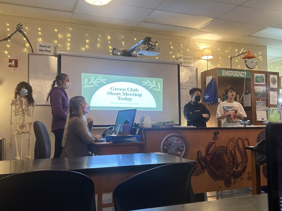 The Green Club, advised by Kylie Martinod and Melissa Riggs, carries out its weekly Tuesday meeting. They plan to work on seeding, hydroponics and composting during the upcoming meetings.