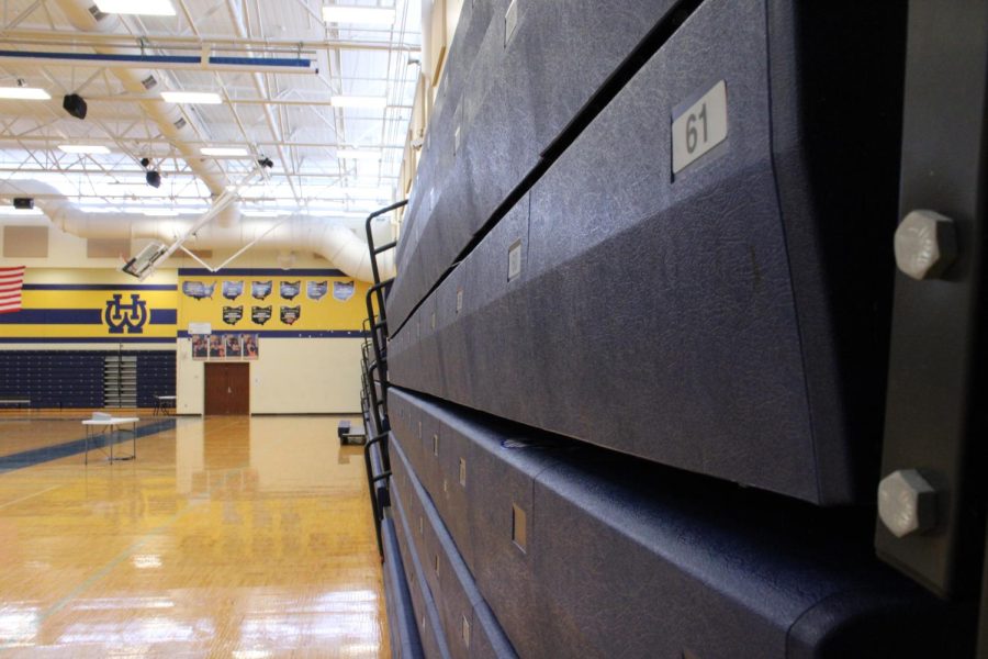 The women’s basketball team plays in the senior high gym in front of spectators every week from November to February.