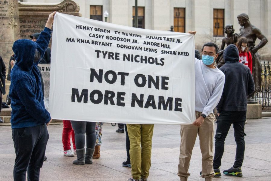 This picture shows a banner created by protesters in Columbus. Protests have sparked across the nation in response to Tyre Nichols’ death.