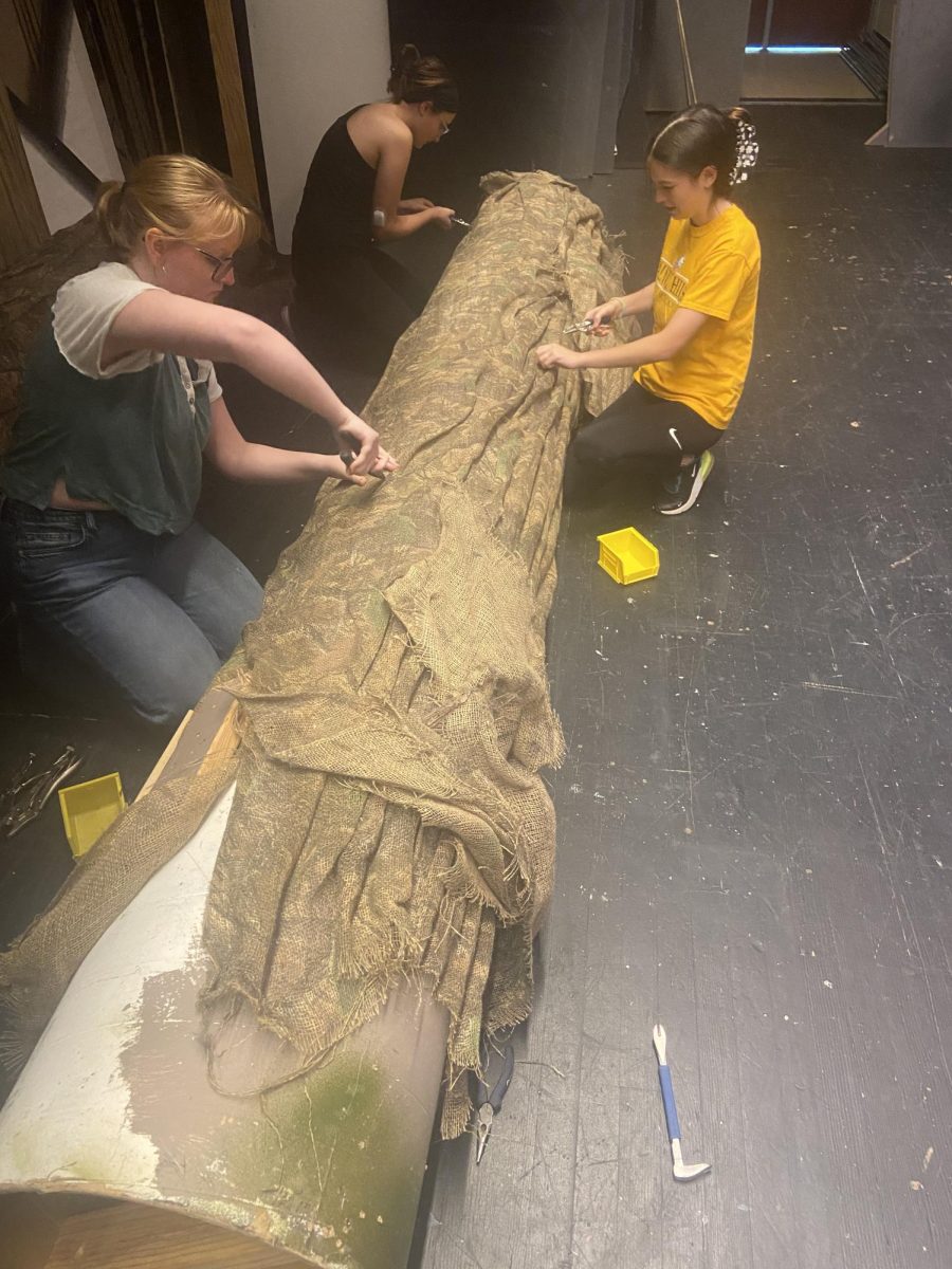 The students of stagecraft work hard to build all the props needed for an upcoming production.