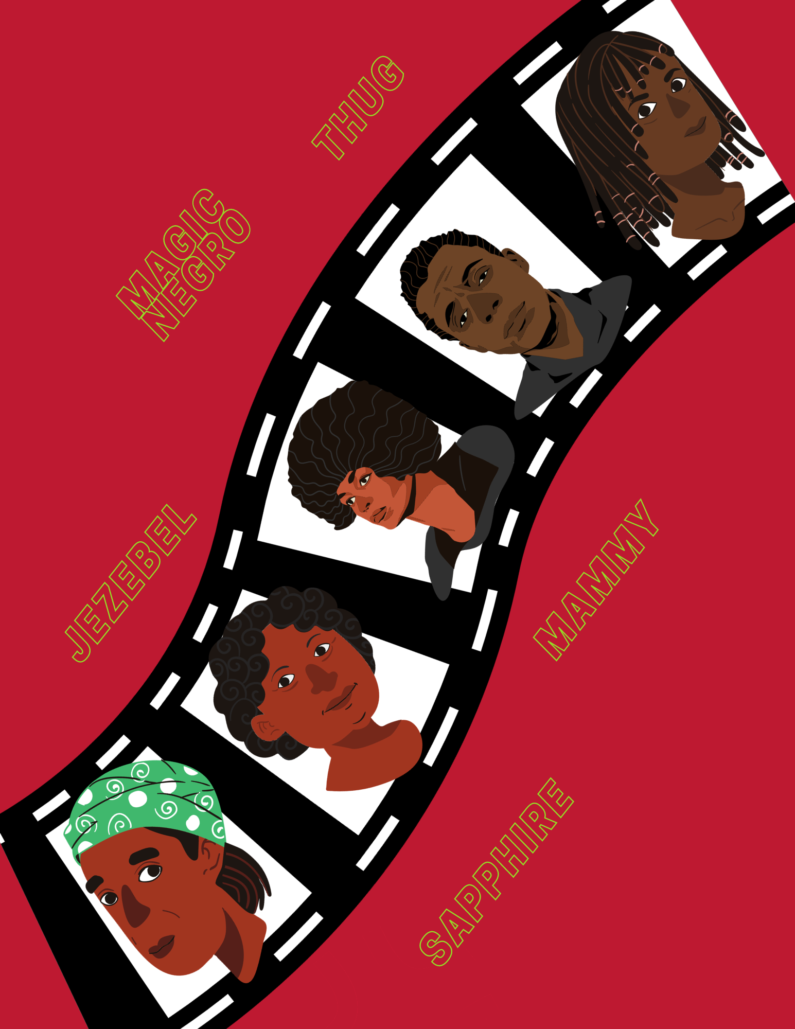 As time goes on, Black people become primary characters instead of background characters. The more representation you get the more complex your representation can be. 
(Made by Faith Wallace on Canva)