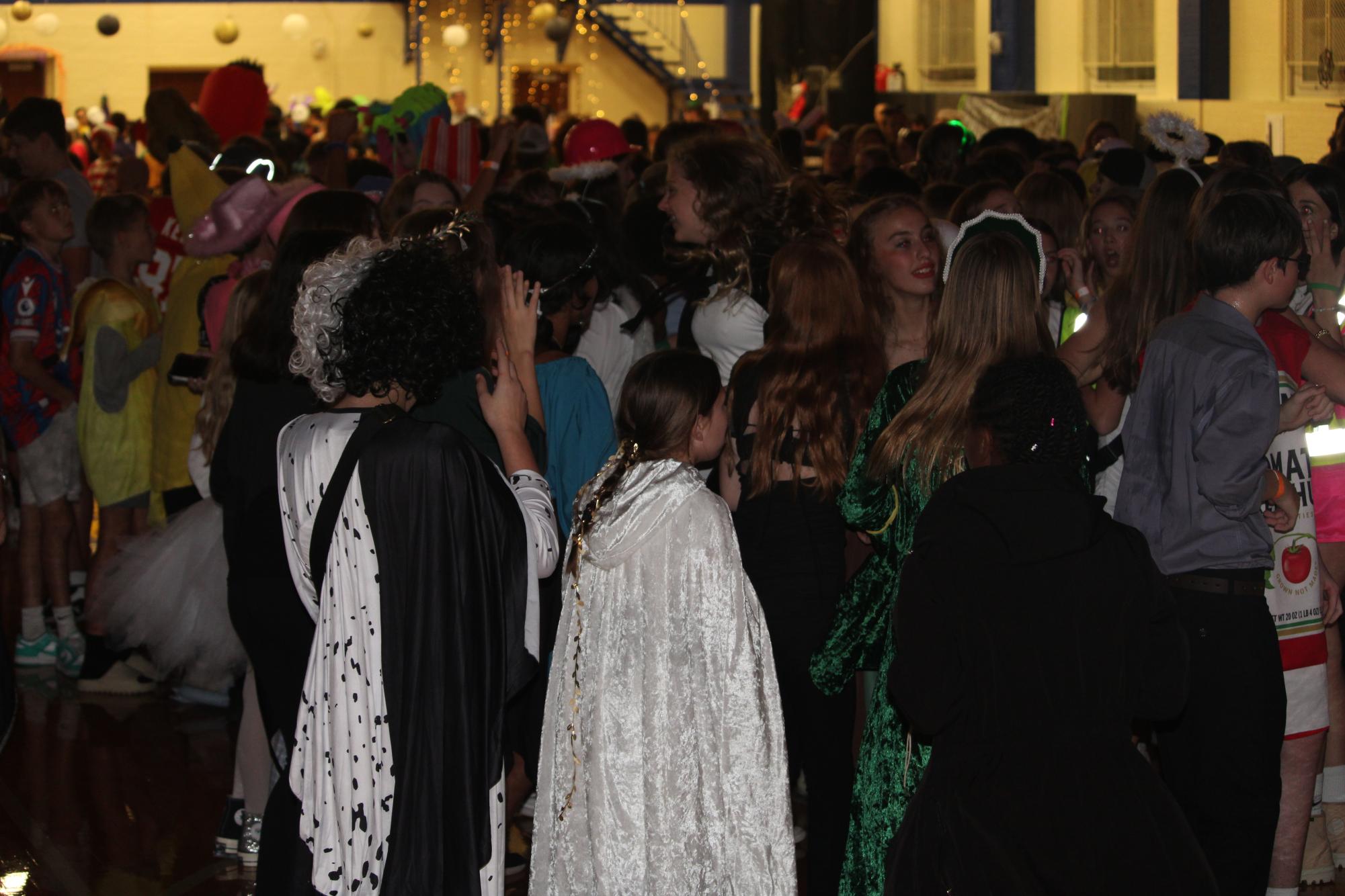 Jr High students Boogied the night away during the Oct 27. Boogie Bash. Students dressed up in costume for the dance which took place in the Jr High gym.