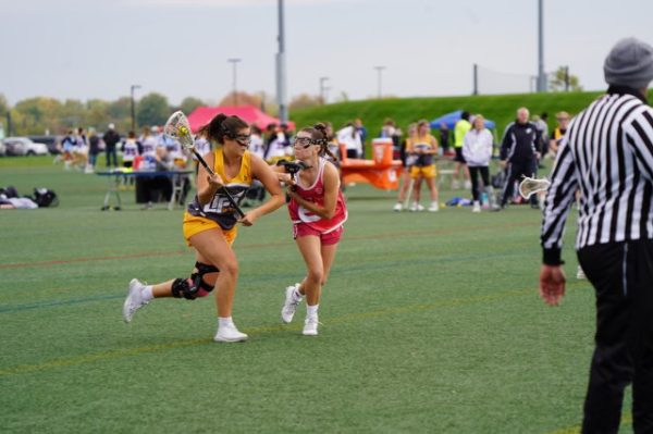 Koch was forced to play lacrosse wearing a brace to protect her torn ACL.
