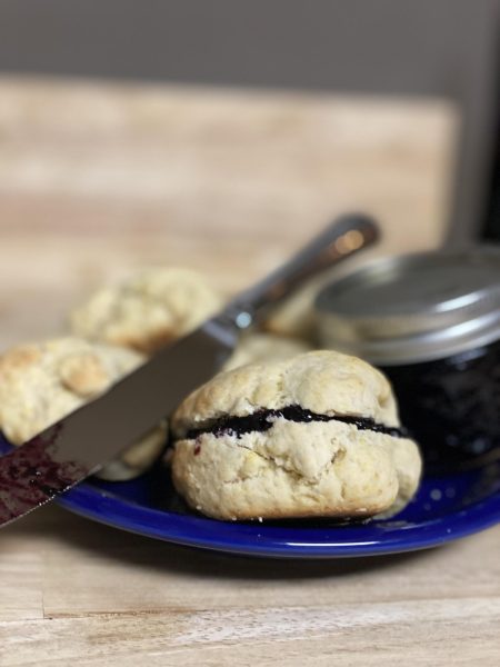If you’re feeling fancy, sprinkle some sugar on your scones before baking! (I wasn’t.)