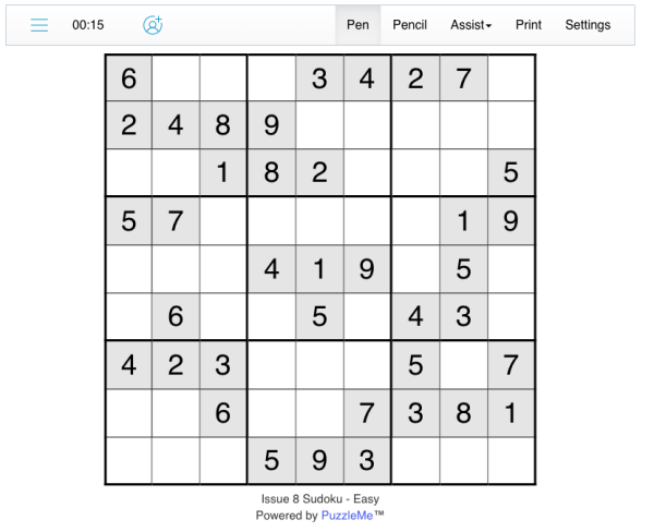 Issue 6 Sudoku - Easy