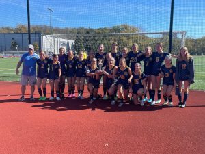 After  their last regular season win, the JH girls soccer team continued on to win the end of season.