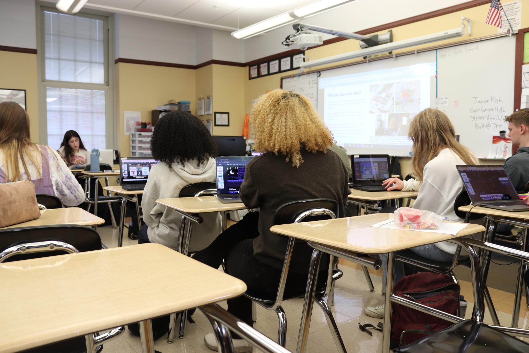 Students choosing to play games instead of focusing on their lesson