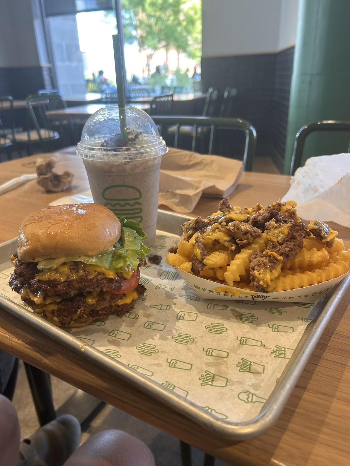 The meal at Shake Shack, an Oreo shake, along with the meat cube and the burger fries. I was underwhelmed at the secret menu items. They were simplistic and nothing stellar in comparison to the food typically served at the restaurant. A 5.5/10 and 3/10, respectively.