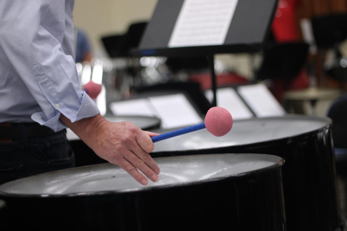 Blake Taylor, pictured, has had some experience with music, however, believes he still had much to learn about the steel drum. "It doesn't take much to be able to make music," Taylor said. "It takes a lot to be able to make music well.”