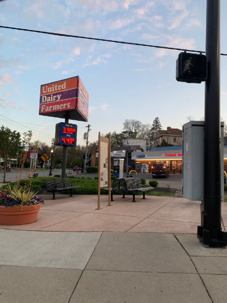 The UDF on the corner of Delta Avenue and Linwood Avenue sells regular gasoline for $3.99 and premium gasoline for $4.49 on the morning of Wed. Apr. 8.. The national average on the same day was $4.16 for regular and $4.96 for premium.
