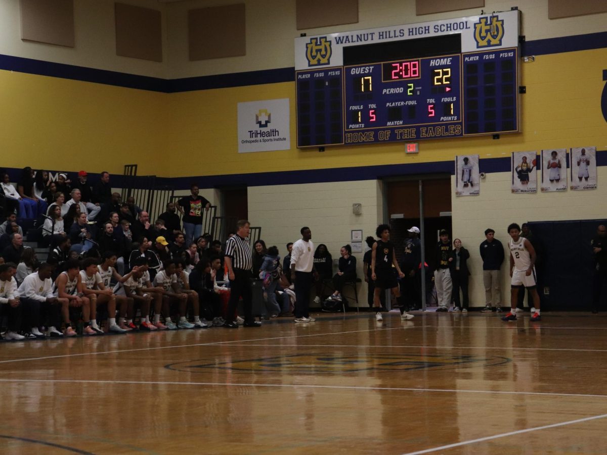 ECC co-coach of the year, Cashmere Wright leading WHHS in his first season in the Senior High Gym against Moeller High School on Feb. 20, 2026.